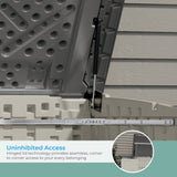 Suncast 5.9 ft. x 3.7 ft Horizontal Stow-Away Storage Shed - Natural Wood-like Outdoor Storage for Trash Cans and Yard Tools - All-Weather Resin, Hinged Lid, Reinforced Floor - Vanilla and Stoney Suncast