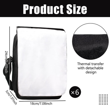 Olutacot 5 Pcs Sublimation Bags Blanks Sublimation Sport Bag Sublimation Shoulder Bag Sublimation Crossbody Bag DIY Sublimation Bags for Adults Children Father's Day Gifts Olutacot