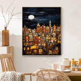 PRASIO Paint by Numbers Kit for Adults Beginner, Moonlight House Adult Paint by Number Kits, DIY Acrylic Paint by Numbers Kit for Adults Canvas for Home Decor Gift 16x20 Inch PRASIO