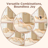 Dripex Deformable Pikler Triangle Set, Large Montessori Climbing Set with Over 20 Playing Modes, Pikler Triangle with Slide Arch Rocker, Premium Early Learning Climbing Toys for Toddlers 1-3 Inside Dripex