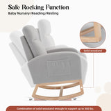 SLEKVERSA Modern Nursery Rocking Chair,Teddy Upholstered Glider with 26" High Backrest, Padded Seat for Living Room, Bedroom, Reading SLEKVERSA