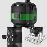 JiGiU Wood Trimmer, 1/4" 6.35mm Compact Router Tool Electric Wood Hand Trimmer Laminator 800W 28000R/Min Hand Held Woodwork Routers Router Joiners Tool with 6 Variable Speed for DIY Woodworking JiGiU