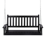 Shine Company Maine 54" Wood Porch Swing with Chains – Black Shine Company