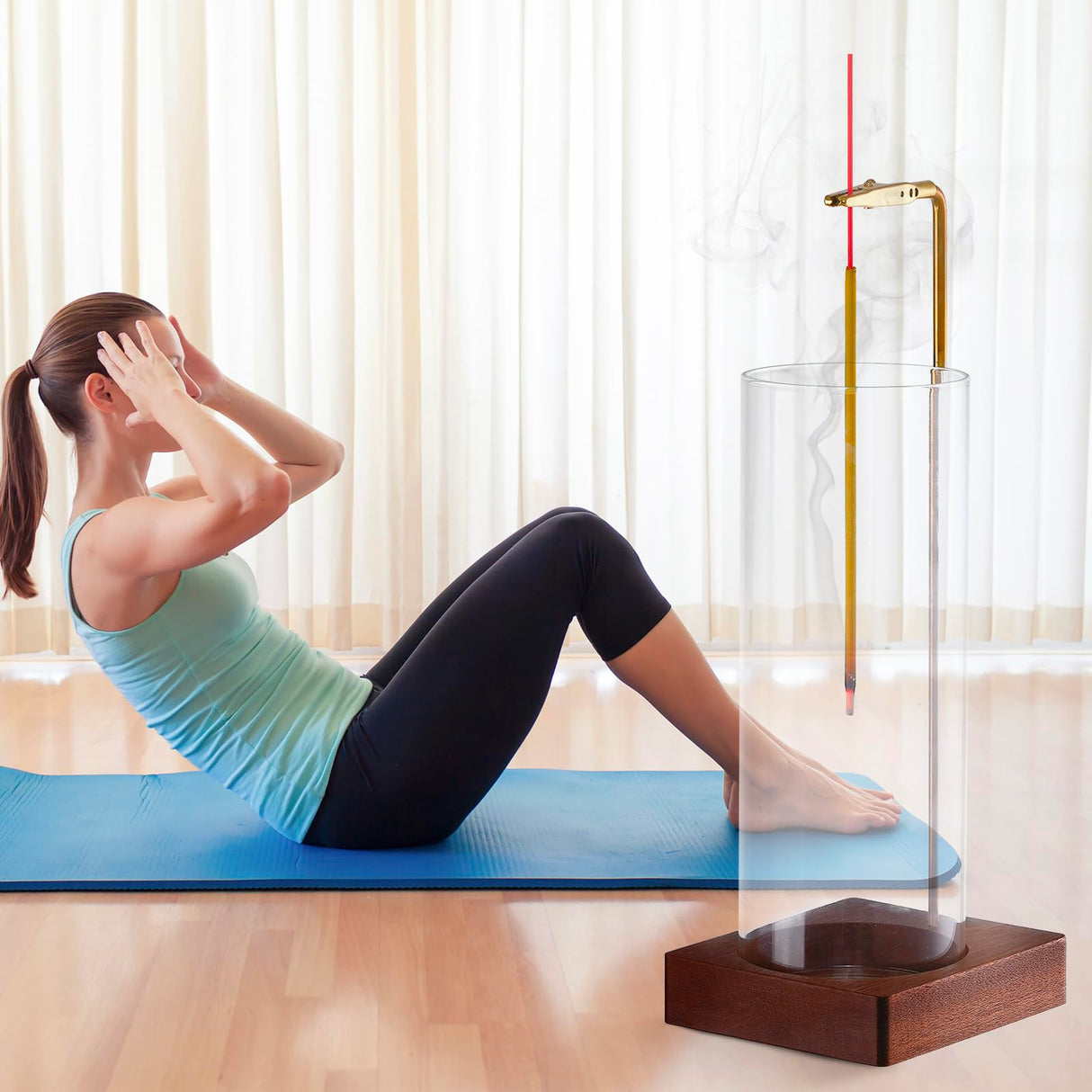 1 Pack Incense Holder for Sticks, Insence-Stick Holder Ash Catcher with Removable Glass [Anti-Ash Flying], Mess-Free Incense Burner Holder, Perfect for Meditation Yoga Relaxation, Home Decor Durmmur