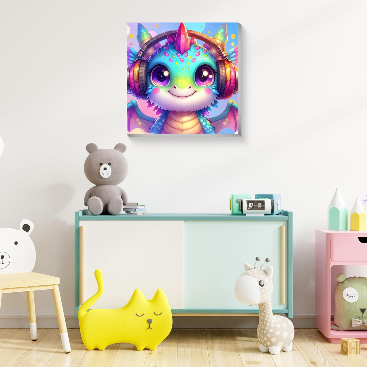 Reivworl Paint by Numbers Kit for Kids with Frame and Easel, Dragon Paint by Number Kids Age 5-8-12, Paint by Numbers Gifts and Home Decor (8X8 Inch) Reivworl