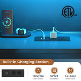 Hasuit Corner Full Lift Up Storage Bed Frame with Charging Station & LED Lights, Full Day Bed with Upholstered Headboard and Bookcase, Corner Beds with Hydraulic for Kids Teens Guests, Black Hasuit