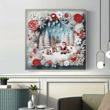 ZHUDENGXJL 5D Special Shape Diamond Art Kits for Beginners, Picture Frame Scene Diamond Painting Kits for Adults,DIY Crystal Rhinestones Diamond Painting for Santa Elk Home Wall Decor 12×12Inch ZHUDENGXJL