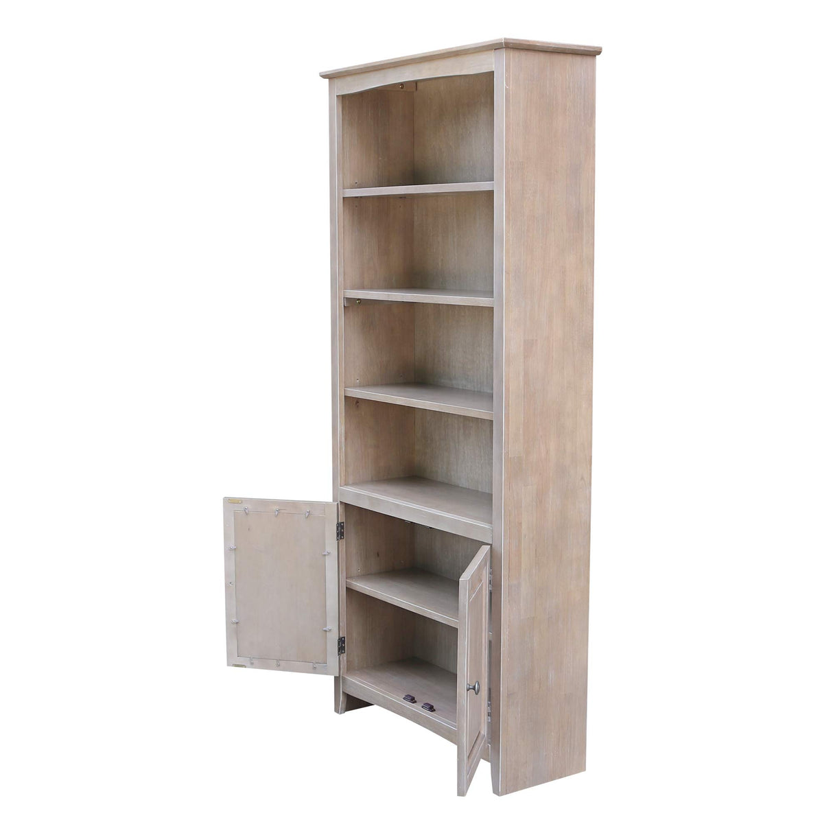 International Concepts Shaker Bookcase-72 H Bookcase, Washed Gray Taupe IC INTERNATIONAL CONCEPTS