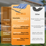 Everyfun Double Hammock with Stand, 2 Person Cotton Rope Hammock with Removable Polyester Pad, 500LBS Capacity, Portable & Adjustable Design, Includes Storage Bag, Indoor Outdoor Use,Blue Everyfun