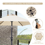 GDY 7.5FT Patio Umbrella Outdoor Table Umbrella,Market Umbrella with Push Button Tilt and Crank for Garden, Lawn, Deck, Backyard & Pool (Beige) GDY