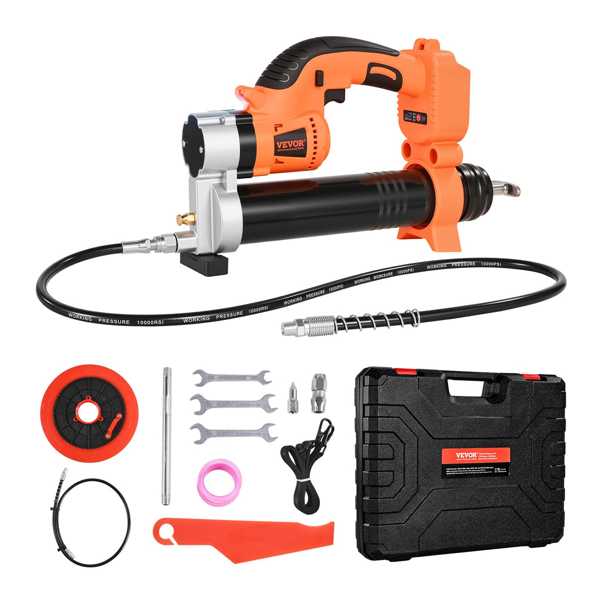 VEVOR Cordless Grease Gun, 8000 PSI Max Pressure, Electric Grease with LED Light & 35.4-inch Hose, Compatible with 18V Makita Battery, Suitable for Greasing Vehicles or Machines(No Battery,Tool Only) VEVOR