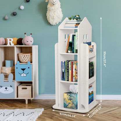 Nisorpa 360° Rotating Bookshelf - Freestanding Storage Organizer for Books and Toys - WoodArtSupply