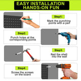 4 Pack Metal Pegboard Panels 24" x 12" Black Heavy Duty Steel Pegboard Wall Organizer, Garage Utility Tools Pegboard Storage System for Workbench, Shop, Shed Modular Peg Board Organizer Board Kit Chinrose