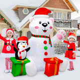 GUDELAK 6 Ft Christmas Inflatables Outdoor Decorations, LED Light Up Polar Bear and Penguin Inflatable Christmas Blow Up Yard Decorations for Garden Lawn Indoor Xmas Holiday Party Decor GUDELAK