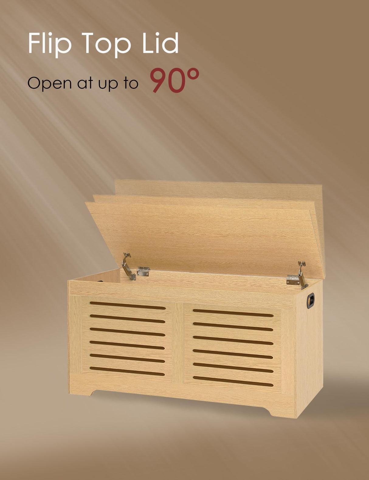 DINZI LVJ Storage Chest, 39.4”Wooden Storage Box with 2 Safety Hinges, Entryway Shoe Bench with Flip-Top, Farmhouse Style Trunk for Living Room, Bedroom, Play Room, Easy Assembly, Natural DINZI LVJ