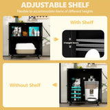 Lovinouse Large Cat Litter Box Enclosure,Hidden Kitty Litter Furniture with Sisal Covered Doors,2-Layer Wooden Cat Washroom Cabinet w/Adjustable Shelf, Side Table for Living Room,Black Lovinouse