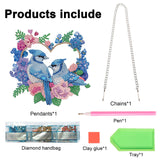 AiYuanzsh Diamond Art Painting Ornament Flowers and Birds Blue Hanging Sign Set Diamond Art Hanging Wall Art DIY 5D Crystal Rhinestone Pendant Kits for Wall Door Window Decorations AiYuanzsh