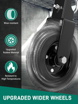 DOZAWA Gate Wheel for Metal Tube Gate, 8" Heavy Duty Casters for Metal Swing Gates 400lbs Capacity, Under Mount Sliding Gate Rollers for Farm Fence - 1 Pack DOZAWA