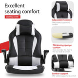 PayLessHere Gaming Chair Desk Chair Gamer Chair Ergonomic Office Chair With Lumbar Support Padded Up Arms Adjustable Headrest Pu Leather High Back Office Chair Gamer Chair For Adults Women Men (White) PayLessHere
