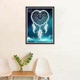 SKRYUIE 5D Diamond Painting Love Dream Catcher Full Drill by Number Kits, DIY Rhinestone Pasted Paint Set for Arts Craft Decoration 30x40cm(12x16inch) SKRYUIE
