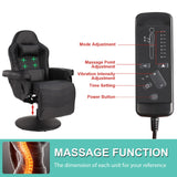 LVUYOYO Reclining Gaming Chair, Gaming Chair with Footrest and Massage, High Back PU Leather Gaming Recliner w/Adjustable Height, Swivel Game Chair with Lumbar Support, Cup Holder, Headrest LVUYOYO
