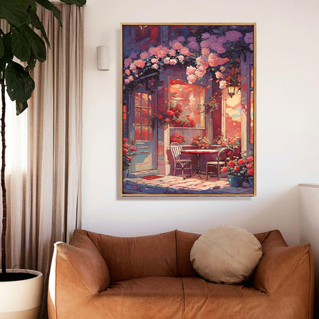 Amphol Paint by Nubmers Kit for Adults, Acrylic Rose Shop Paint by Number Kits on Canvas, Watercolor Painting by Number Kit for Home Decor - 16"x20" Amphol