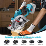 ZUYIYI 6 Inch Cordless Mini Circular Saw for Makita 18V Battery(Not Inclued), 12000RPM 2"(90°) Cutting Depth, Brushless Compact Tile Saw for Wood, Tile, Metal, Plastic, for 5-1/2, 5-3/8 Inch Blade ZUYIYI