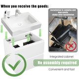 BLUHOUZZ Alice 30 Inch Bathroom Vanity with Sink, Large Storage Wall Mounted Floating Bathroom Vanity for Modern Bathroom, One-Piece Sink Basin Minimalist Bathroom Sink Cabinet BLUHOUZZ