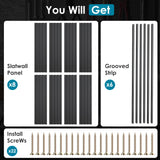 Brakki PVC Slat Wall Paneling 4x8 ft, Garage Organizer Storage System, Black Slatwall Panels for Garage Organization Product, Heavy Duty Wall Mounted Tool Storage for Home Brakki