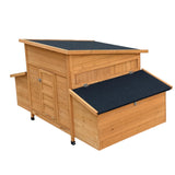 RUNVA Chicken Coop, Large Wooden Chicken Hutch with 6 Nesting Boxes, Outdoor Hen House,Small Animal Cages, Duck Houses RUNVA