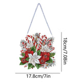 Christmas Diamond Art Hanging Kits for Adults, Special Shaped Diamond Painting,Double Sided 5D DIY Acrylic Diamond Art Painting Window Pendants Home Garden Wall Hanging Kits Cane candy wreath Ornament RYMILIE