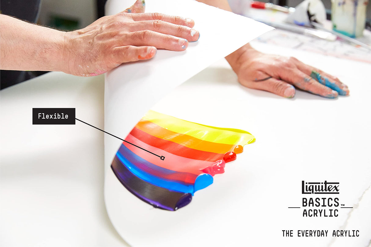 Liquitex BASICS Acrylic Paint Set, 6 x 22ml Tube Paint Set, Primary, Blue,Color Mixing,Green,White, 0.7 Fl Oz (Pack of 6) Liquitex