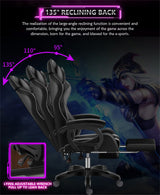 WZDHYYWS Gaming Chair with Speakers and Massage Computer Gaming Chair with LED RGB Lights and Footrest High Back Ergonomic Video Game Chair with Adjustable Lumbar Support for Adults,Red WZDHYYWS