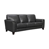 Armen Living Bergen 87" Pewter Genuine Leather Square Arm Sofa Armen Living