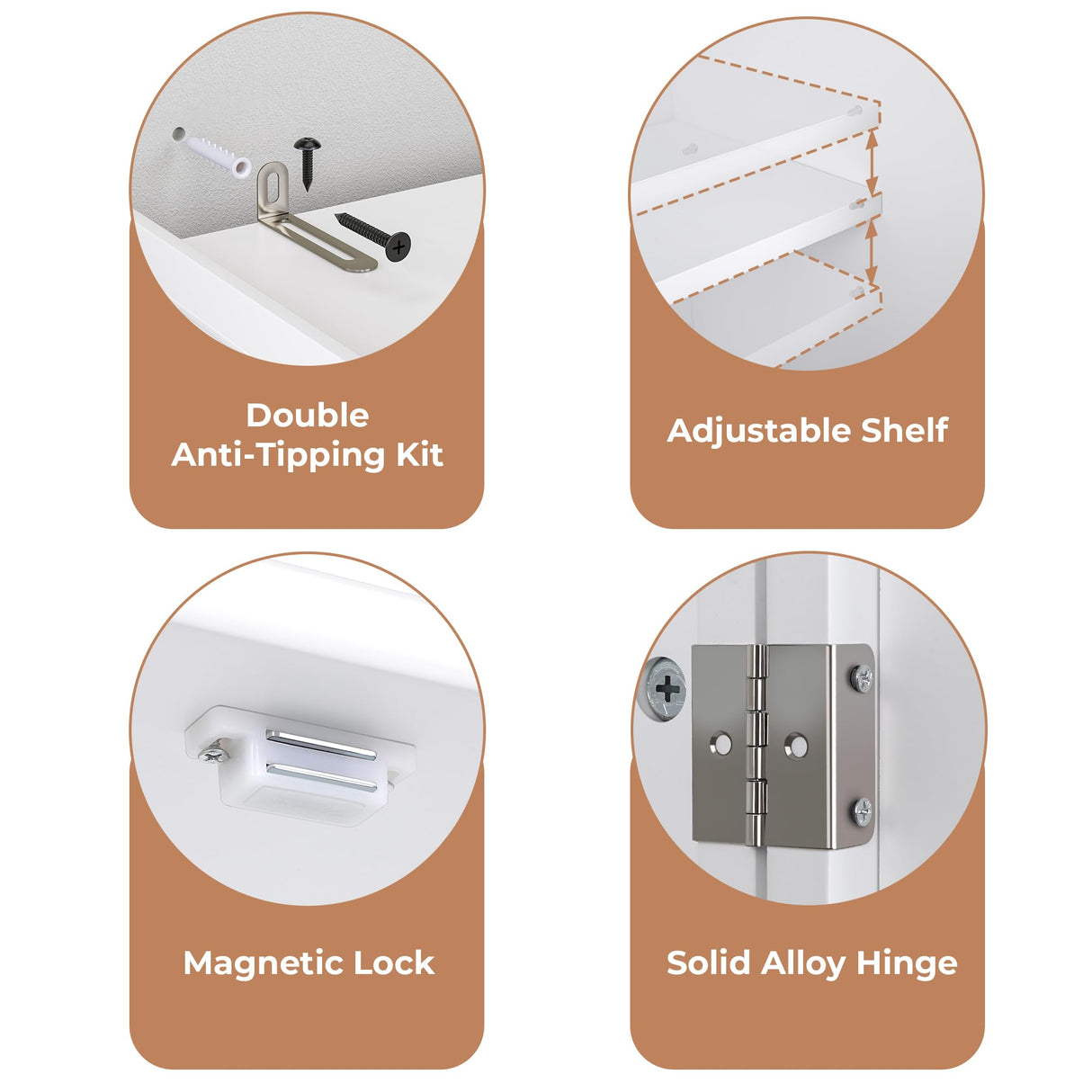 VVFLU Kitchen Pantry Storage Cabinet with Doors and Shelves, 72" Tall Cupboard Freestanding, Linen Utility Cabinet, 4 Doors, 1 Deep Drawer, Modern, for Dinning Room, Living Room, Laundry VVFLU