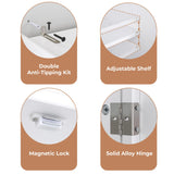 VVFLU Kitchen Pantry Storage Cabinet with Doors and Shelves, 72" Tall Cupboard Freestanding, Linen Utility Cabinet, 4 Doors, 1 Deep Drawer, Modern, for Dinning Room, Living Room, Laundry VVFLU