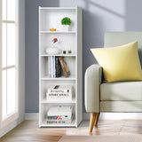 ZENY 5-Tier Shelf Bookcase, Freestanding Wood Storage Display Open Bookshelf for Home Office, White ZENY