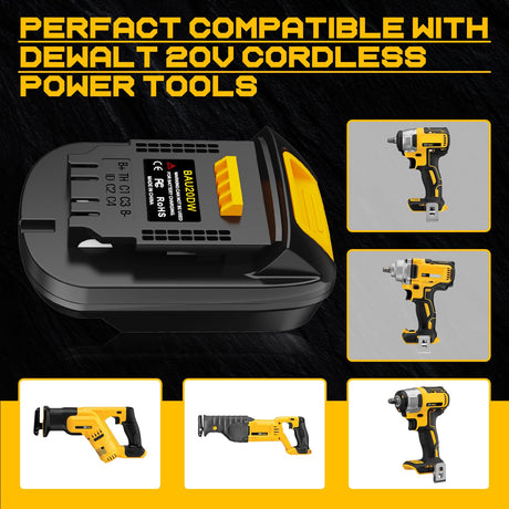 Adapter for Bauer 20V Li-ion Battery Convert to for Dewalt 20V MAX Battery, Use for Dewalt 20V 60V Battery Cordless Power Tools(Adapter Only) TPDL