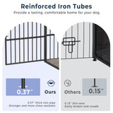 Lyromix 86.62''Dog Crate Furniture Large Breed TV Stand with Double Rooms,Wooden Dog Kennel Dog Crate End Table with Removable Divider for Large Medium Dogs, Can Use Separately Lyromix