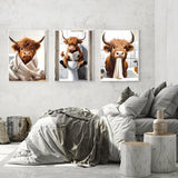 Diamond Art Kits for Adults Beginner, 3 Pack Funny Highland Cow Diamond Painting Kits 5D Diamond Dots Gem Art Crafts with Tools Round Full Drill Funny Crafts for Home Wall Decor&Gift 12X16 inch Fairyland JinWenn