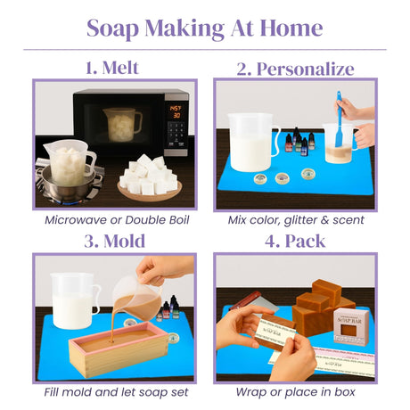 Soap Making Kit for Beginners | 6LBS Melt & Pour Soap Base - Shea Butter, Clear Glycerin & Goat Milk, All-in-one Soap Kit w/Molds, Fragrances, Colors, Soap Making Tools & Supplies for Adults (Deluxe) BeadHub