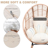 CHINNLUU Outdoor Egg Chair Wicker Oversized Egg Basket Chair with Stand Lounger Chairs with Cushion 500lbs Capacity for Patio Garden Backyard Balcony CHINNLUU