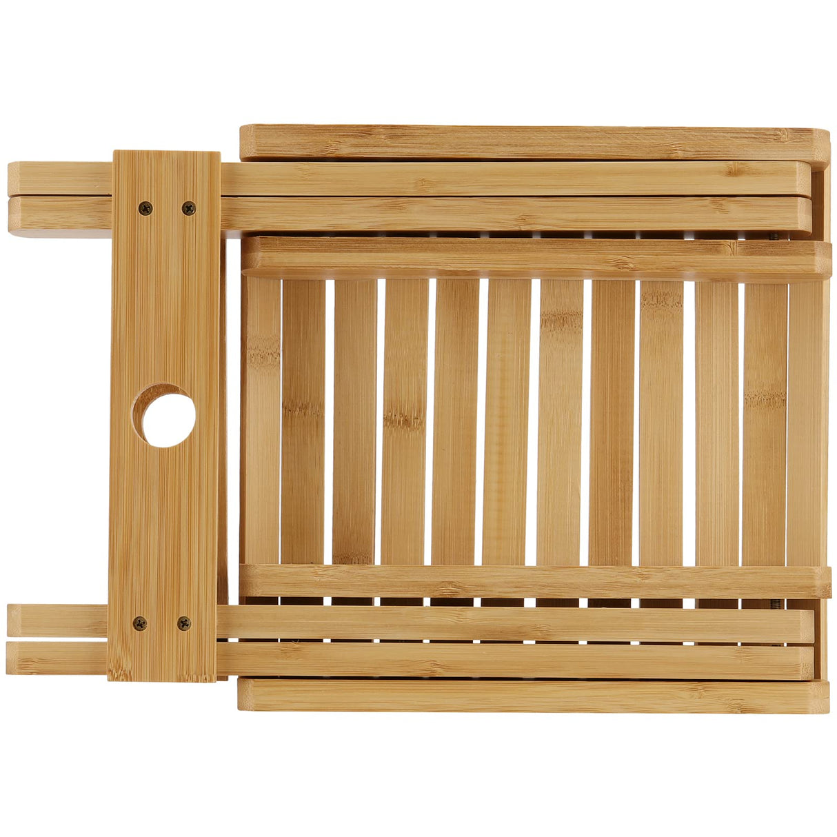 SINJEUN 2 Pack 12 Inch Natural Bamboo Folding Step Stool Bench for Bathroom, Spa, Sauna, Wooden Seat, Shower Bench Stool, Easy Assembled SINJEUN