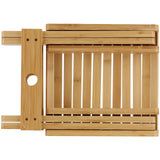 SINJEUN 2 Pack 12 Inch Natural Bamboo Folding Step Stool Bench for Bathroom, Spa, Sauna, Wooden Seat, Shower Bench Stool, Easy Assembled SINJEUN