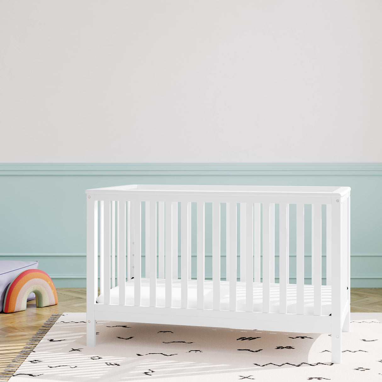 Storkcraft Hillcrest 4-in-1 Convertible Crib (White) - Converts to Daybed, Toddler Bed, and Full-Size Bed, Fits Standard Full-Size Crib Mattress, Adjustable Mattress Support Base Storkcraft