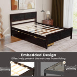 Giantex Espresso Wood Full Size Bed Frame with Dual Storage Drawers Giantex