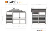 Sojag Rainier Aluminum Frame Storage Shed, Galvanized Steel Roof for Equipment Protection, Polycarbonate Panels for Natural Light, 8' x 11' Sojag