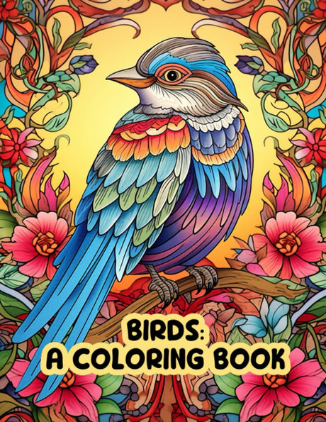 Birds: A Coloring Book: An Adult Coloring Book for Relaxing and Creative Way to De-Stress Majosta