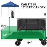 UNITON Double Decker Wagon 600lb Capacity & 400L Collapsible Sports Wagon with Big Wheels 54" Extended Utility Folding Wagon Cart for Camping Fishing & Outdoor Use UNITON