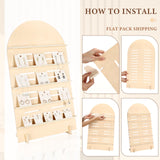 DoubleFill 5 Tier Wooden Earring Display Stand Jewelry Display Rack with Adjustable Height for Retail Storage(Wood Color) DoubleFill